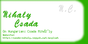mihaly csada business card